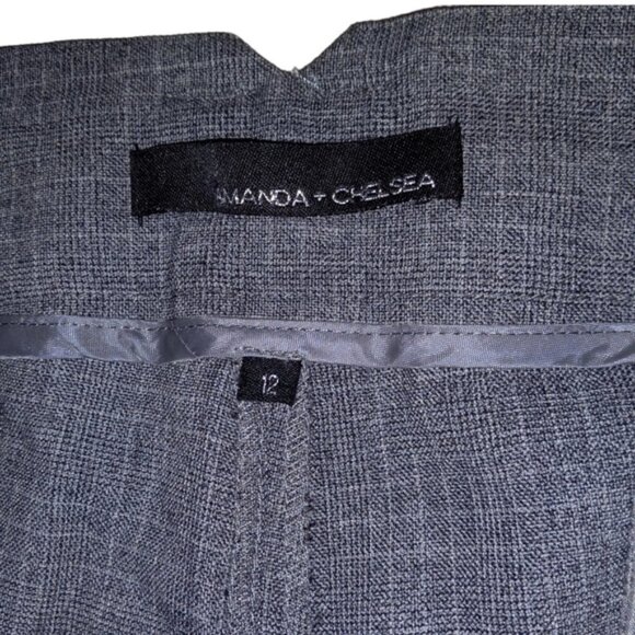 🏖️ NWT Amanda & Chelsea Leighton Grid Straight Mid Rise Trousers Sz 12 - Picture 4 of 7